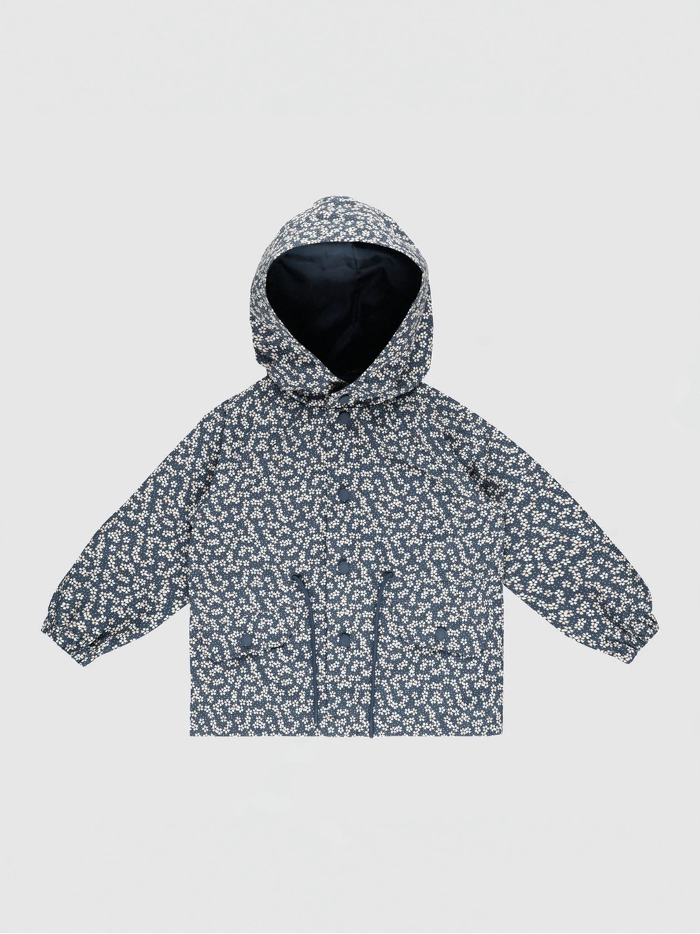 Rylee + Cru blue Floral Hooded Raincoat